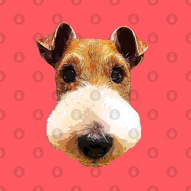 Wire Fox Terrier Cute Puppy Dog Face by ElegantCat