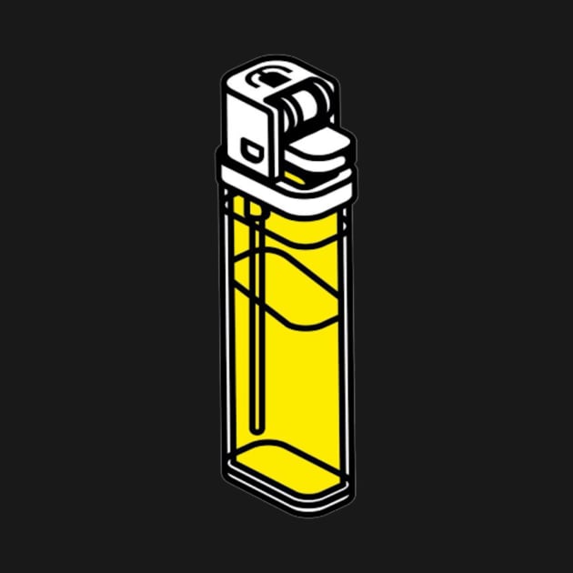 Yellow bic lighter - Digital drawing - Colour by euror-design