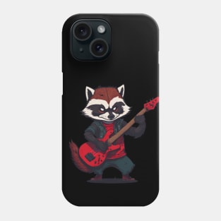 A Raccoon playing a Guitar Phone Case