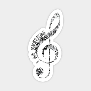 G clef,Treble clef,Love Music,musical notes. Magnet