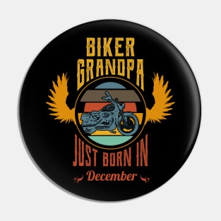 Biker grandpa just born in december Pin