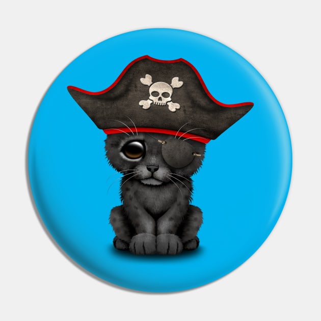 Cute Baby Black Panther Cub Pirate Pin by jeffbartels