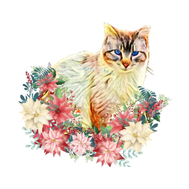 Cat between flowers, Christmas gifts by BeatyinChaos