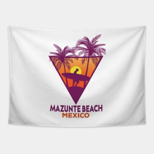 Retro Mazunte Beach Mexico Tapestry