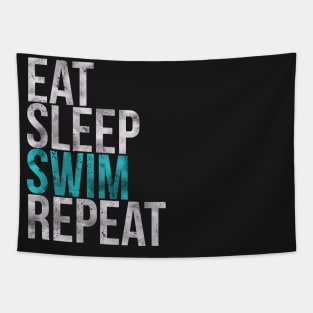 Eat Sleep Swim Repeat Swimmer Tapestry