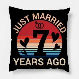 Just Married 7 Years Ago Husband Wife Married Anniversary Pillow