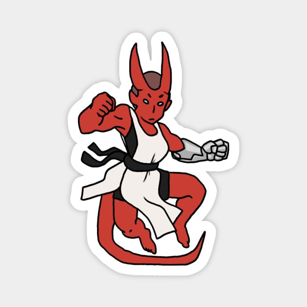 Tiefling Monk Magnet by NathanBenich