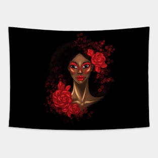 Black Girl Afro Roses Unapologetically Black Tapestry