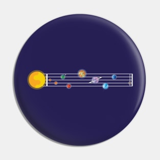 Planets of Solar System in a Light Music Sheet Pin