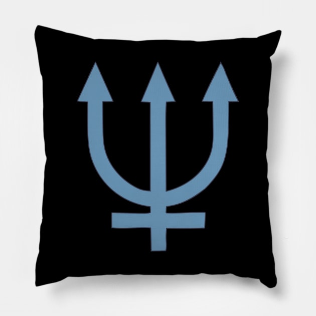 Planet Neptune - Planet Symbol - Neptune's Trident Pillow by DeWinnes