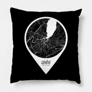 Geneva, Switzerland City Map - Travel Pin Pillow