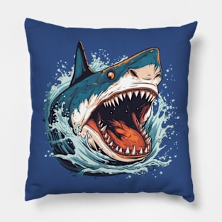 SHARK AND JAWS COLORED CARTOON STYLE, AK Pillow