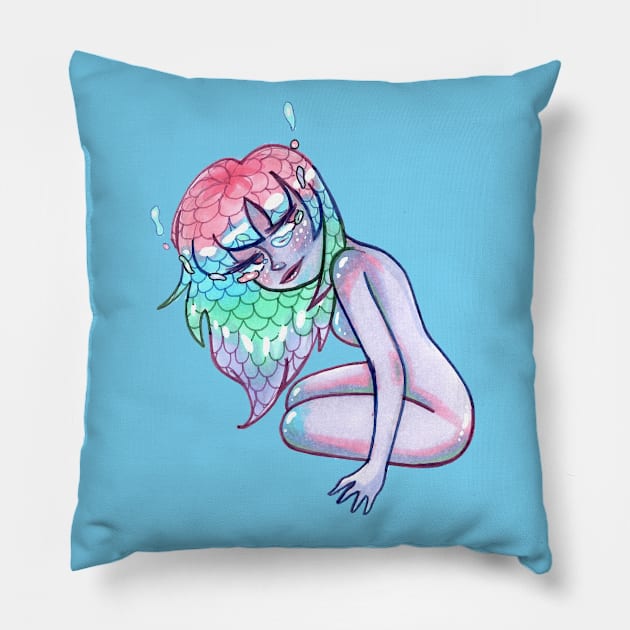 Pastel Tears Pillow by LittleGreenHat