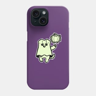 Little Ghost Dog Has a Pumpkin Phone Case