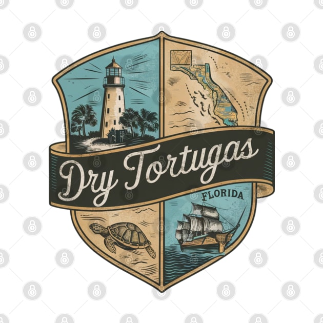 Dry Tortugas Florida National Park Retro Emblem by Perspektiva