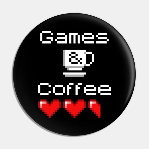 Games & Coffee Pin by artbytobias