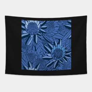 Protea Blue Mood - Blue Mood color palette Tapestry