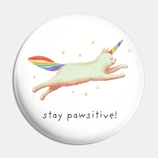 Stay pawsitive with Unicorn Cat Gift for cat lovers Pin