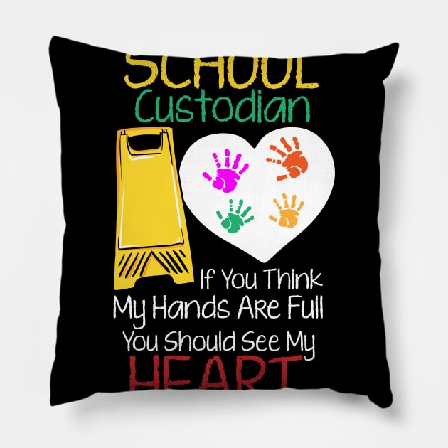 Custodian, School Custodian, Janitor, Funny Housekeeper Pillow by maxdax