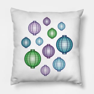 Lanterns | Mid Autumn Festival | Green Purple Blue Pillow