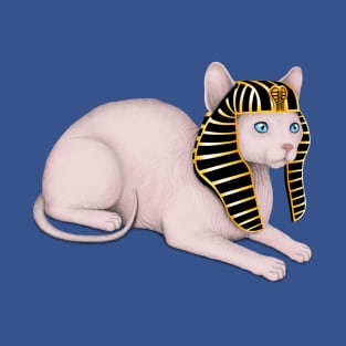 Sphynx Cat (Blue Background) T-Shirt