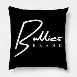 Bullies Brand Script Wht Pillow