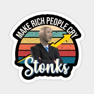 Stonks meme man make hedge funders short sellers cry Magnet