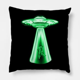 Green Alien Abduction Pillow