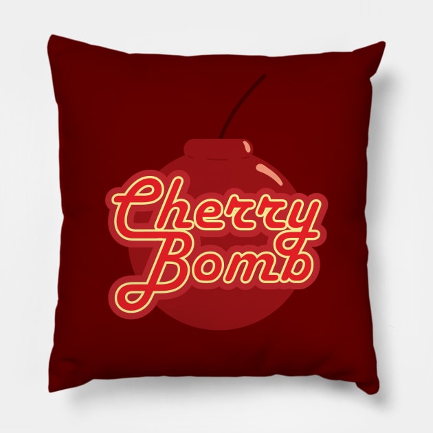 Cherry Bomb Pillow by Graphic-Eve