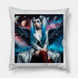 Goth Angel Girl Pillow