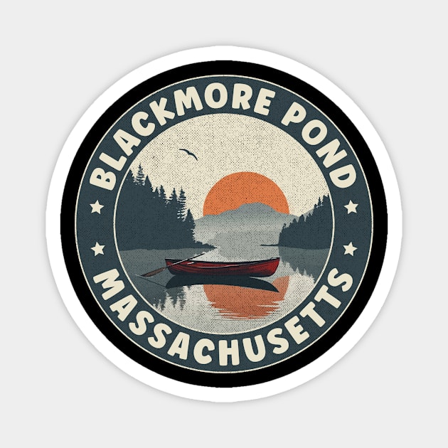 Blackmore Pond Massachusetts Sunset Magnet by turtlestart