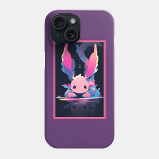 Cute Axolotl Anime Art Design | Cute Animals | Axolotl Hentaii Chibi Kawaii Design Phone Case