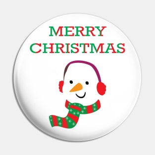 Merry Christmas Snowman Pin