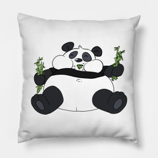 Fatty Panda Eating Bamboo Pillow