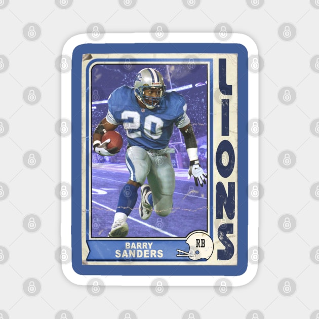 Retro Barry Sanders Football Card Magnet by darklordpug