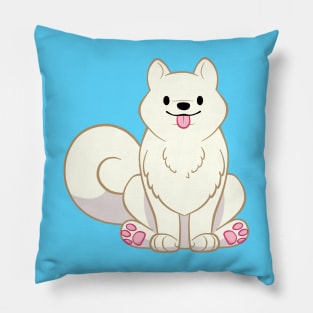 Samoyed Sebastian - Blue Pillow