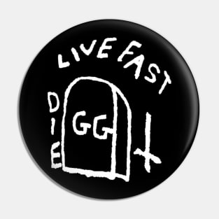 GG Allin Live Fast Die tattoo Pin