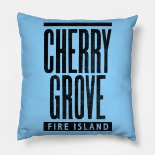 Cherry Grove Black Text Pillow