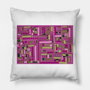 Funky Maze ~ Rose and Lime Green Pillow