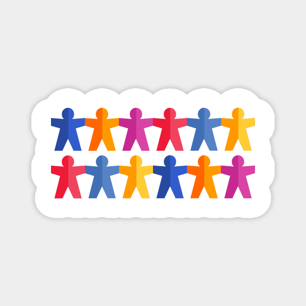 Paper People Chain Magnet by iconymous