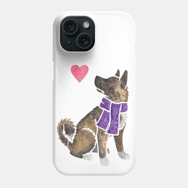 Watercolour Akita Phone Case by animalartbyjess