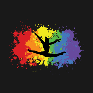 Rainbow gymnast splatter T-Shirt