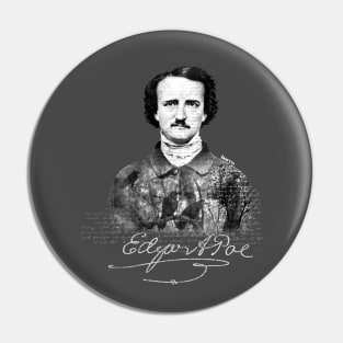 Edgar Allan Poe Portrait collage signed by burro Pin