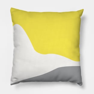 Modern Abstract Yellow and Grey Landscape Print Pillow