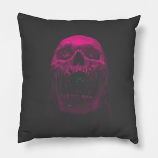 Robot Cyborg Skull Sci-Fi T shirt - Pink Pillow