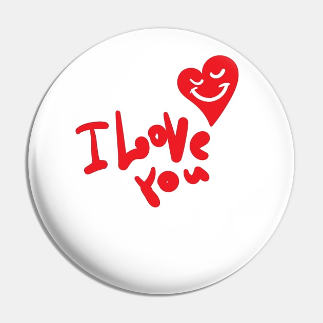 I LOVE YOU - VALENTINE&#39;S DAY - STICKER Pin by JMPrint