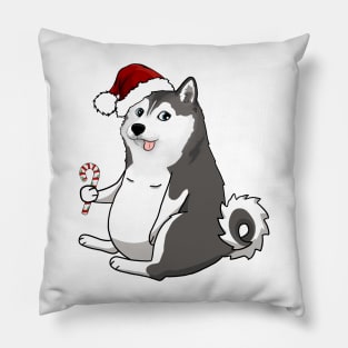 christmas husky doge meme Pillow