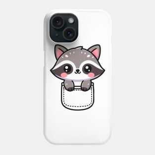 Cute Kawaii Raccoon In A Pocket Phone Case