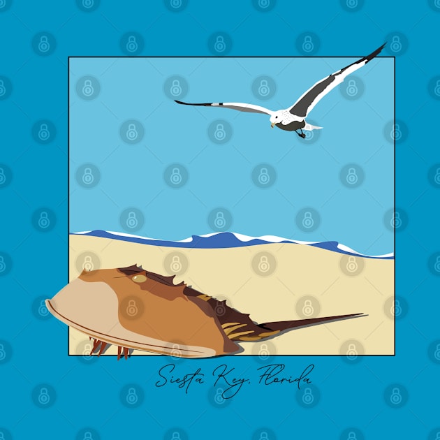 Horseshoe Crab and Seagull Beach Design Siesta Key, Florida Siesta