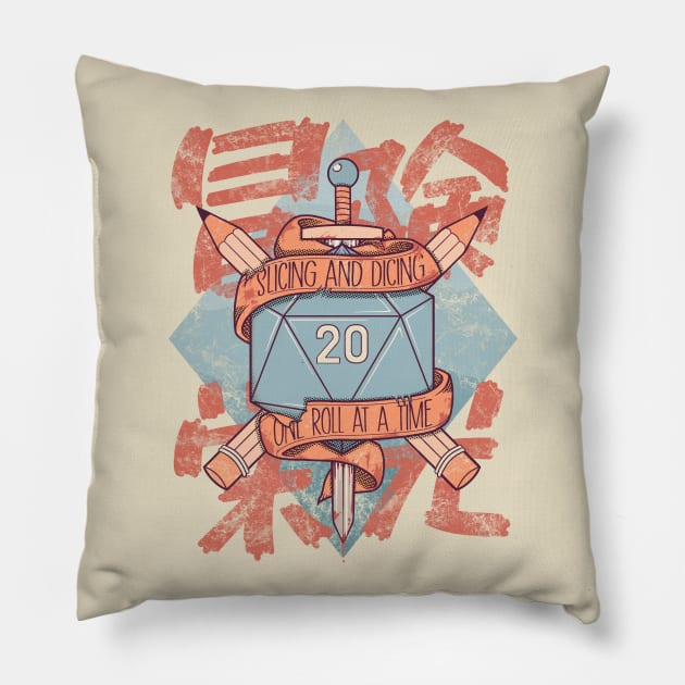 Slicing and Dicing - DnD Dungeons & Dragons D&D Pillow by Glassstaff